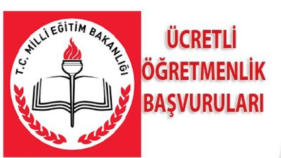 2017-2018 Öğretim Yılı Pınarbaşı İlçe Milli Eğitim Müdürlüğü Ücretli Öğretmen Başvuruları