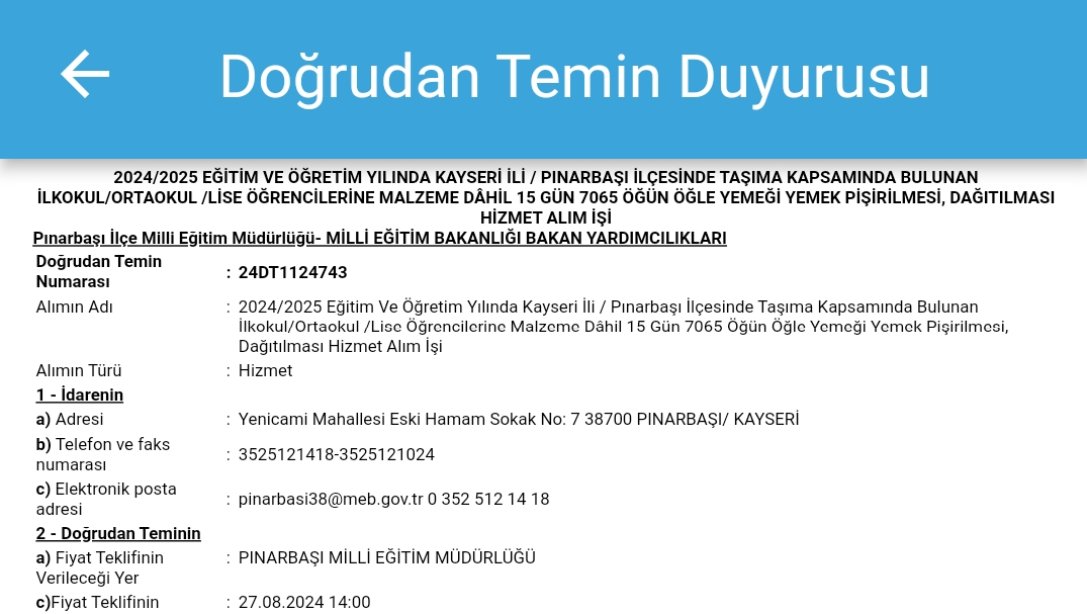 Taşıma Kapsamında Bulunan Öğrenciler İçin Yemek İşi